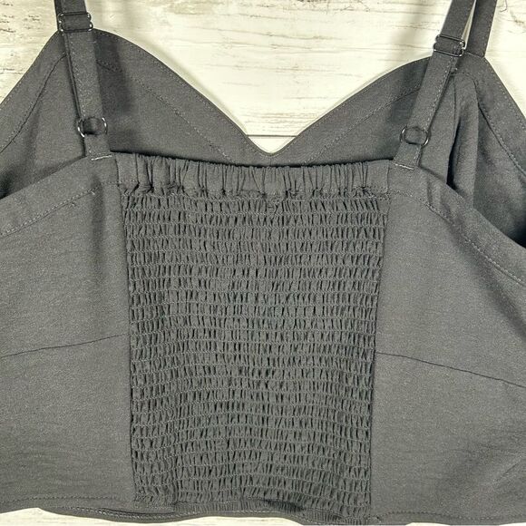 Torrid Cropped Bustier Bralette Black Gathered Back 0/ 12 - Picture 8 of 9